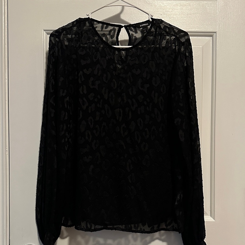 Express Black Animal Print Blouse